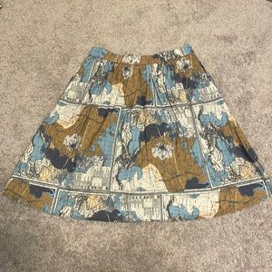 Modcloth Map Print Skirt